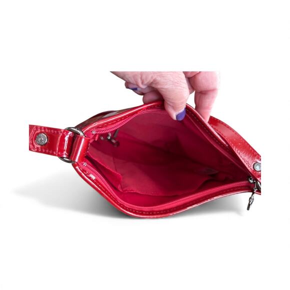 Longchamp Red Patent leather crossbody bag - Picture 10 of 12